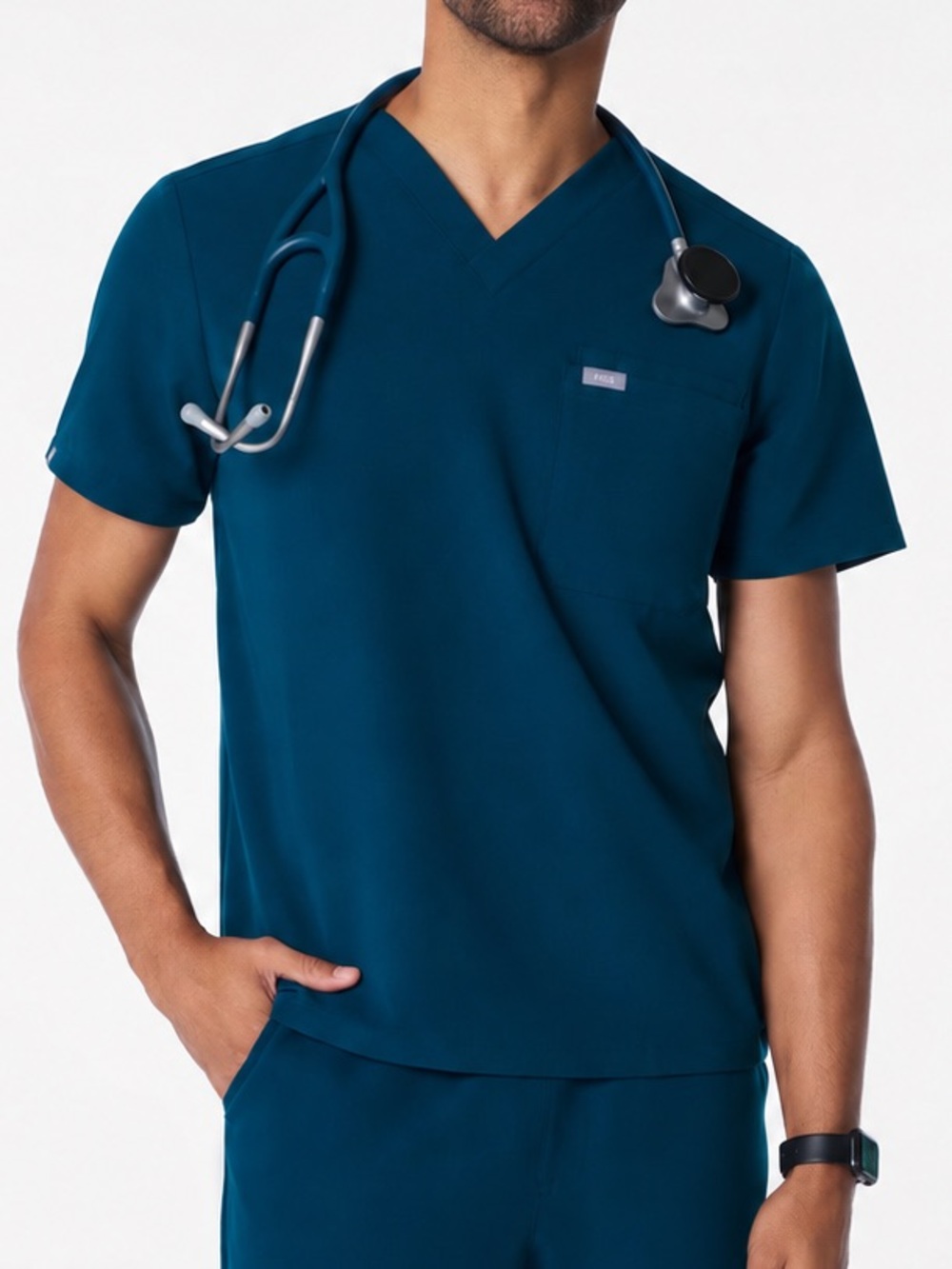FIGS Deep Reef Blue Leon Scrub Top Men’s/Unisex Size Small Regular NWT